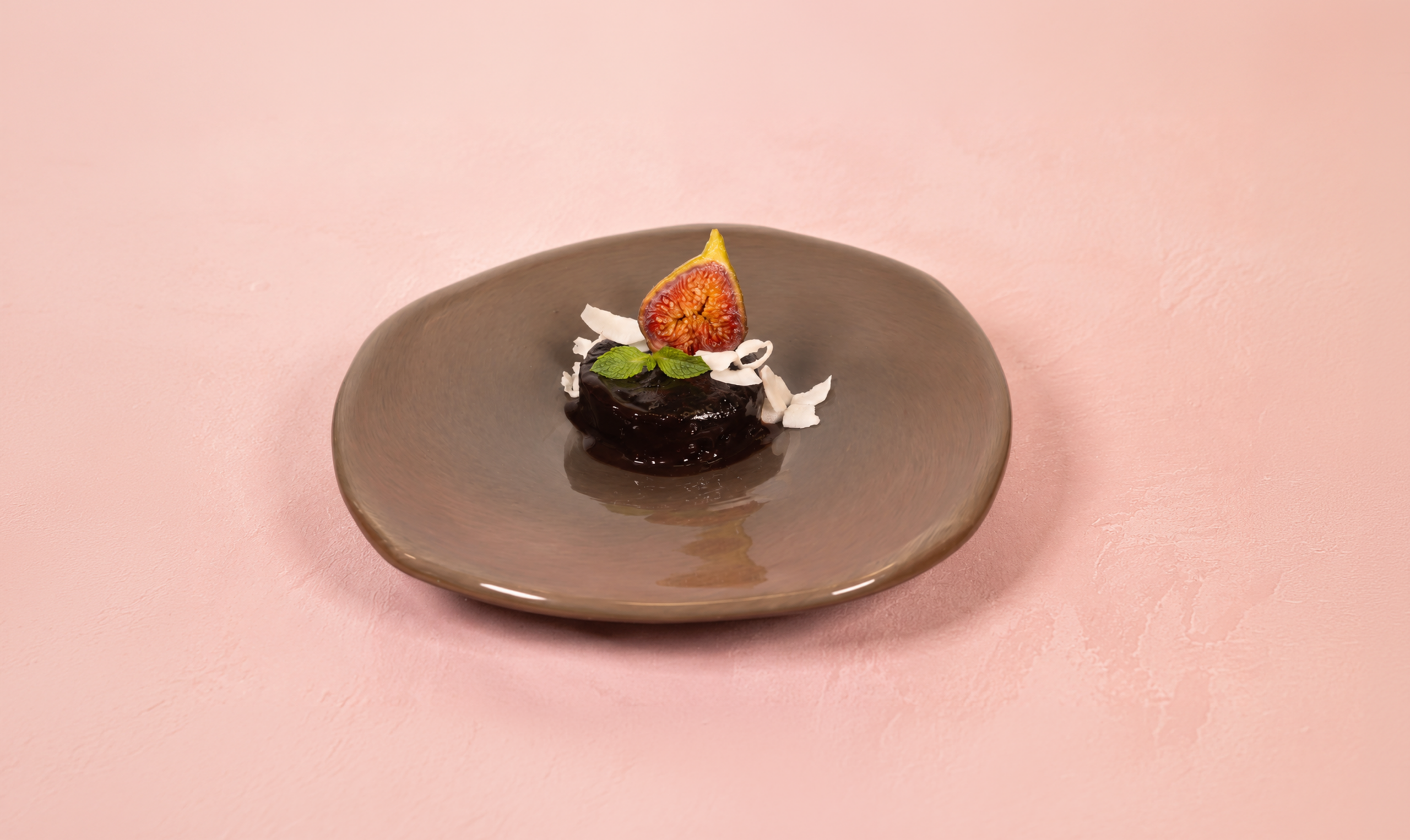 BAK chocolate pudding served with fruit